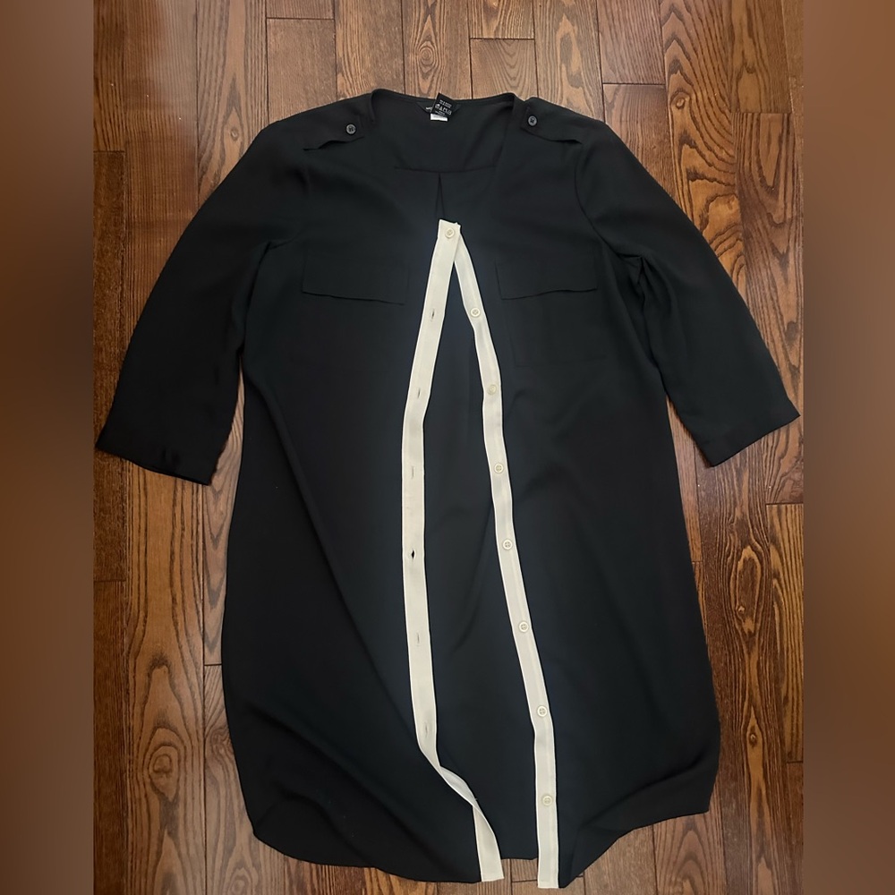Moda International Black Dress with Cream Details